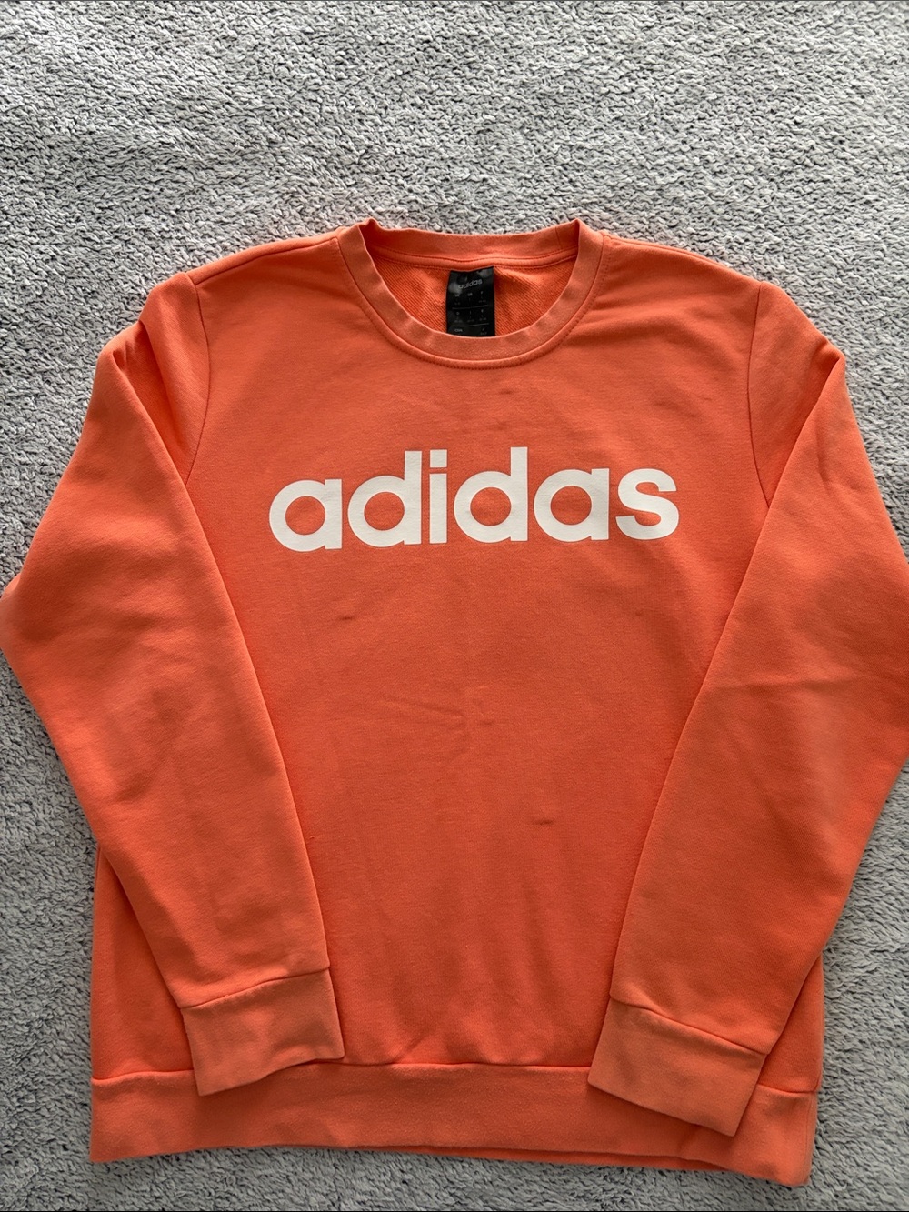 adidas Orange Crewneck with White Logo